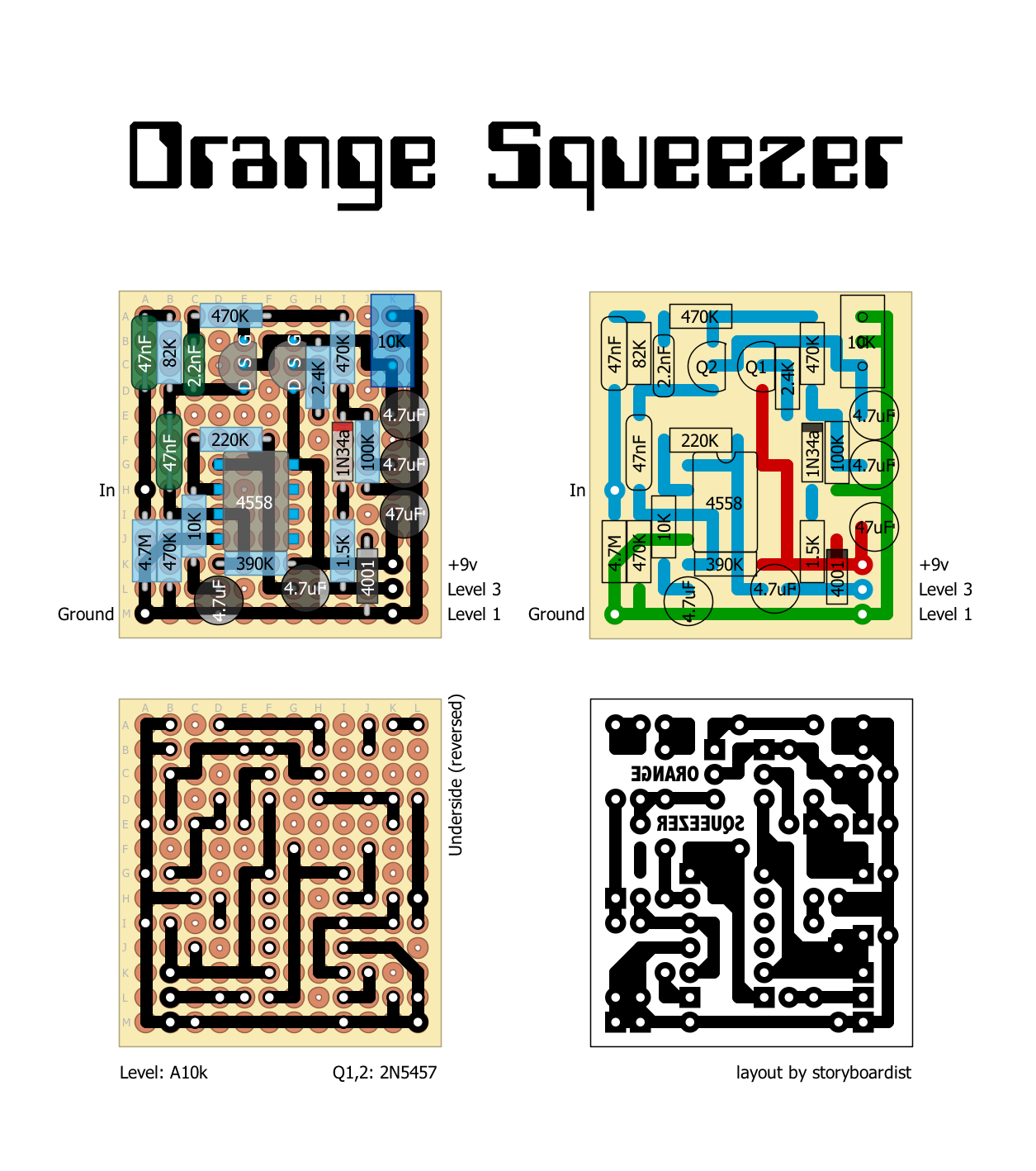 Perf and PCB Effects Layouts: Dan Armstrong Orange Squeezer